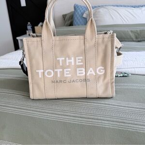 Marc Jacobs Neutral Beige Canvas Tote small size